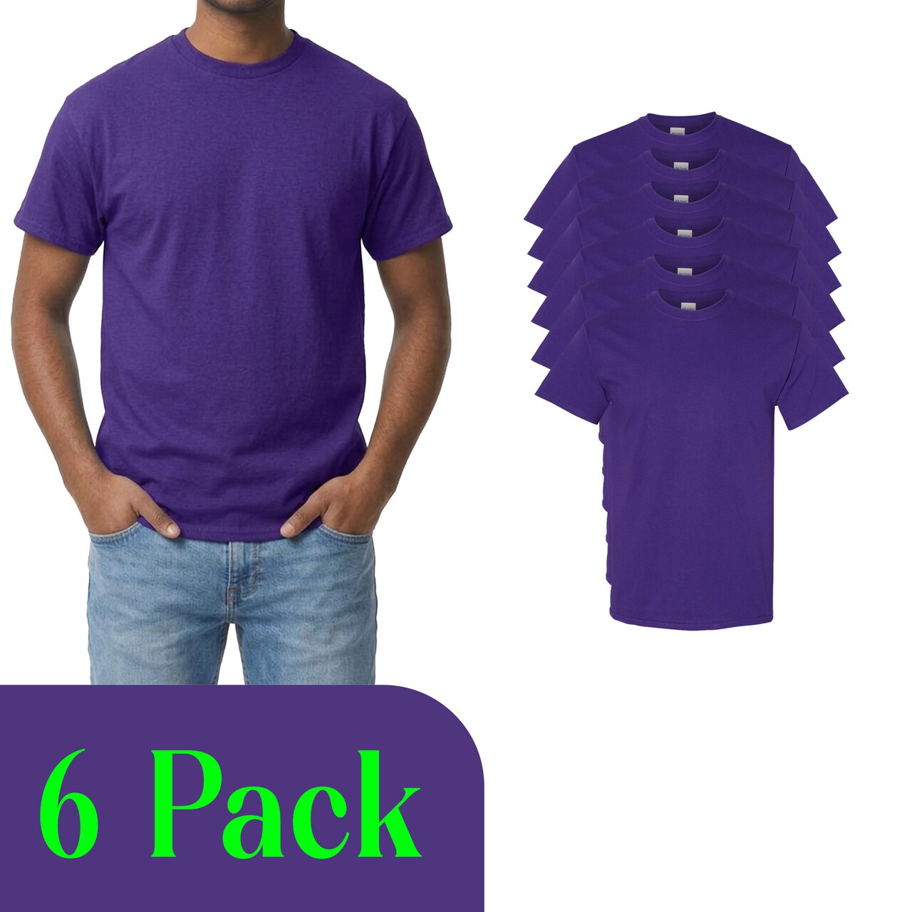 Gildan Unisex Purple Heavy Cotton T-Shirt Blanks for Crafting, Printing & Custom Designs (S–5XL)